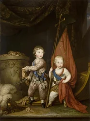 Portrait des grands-ducs Alexandre Pavlovitch et Constantin Pavlovitch, enfants, 1781